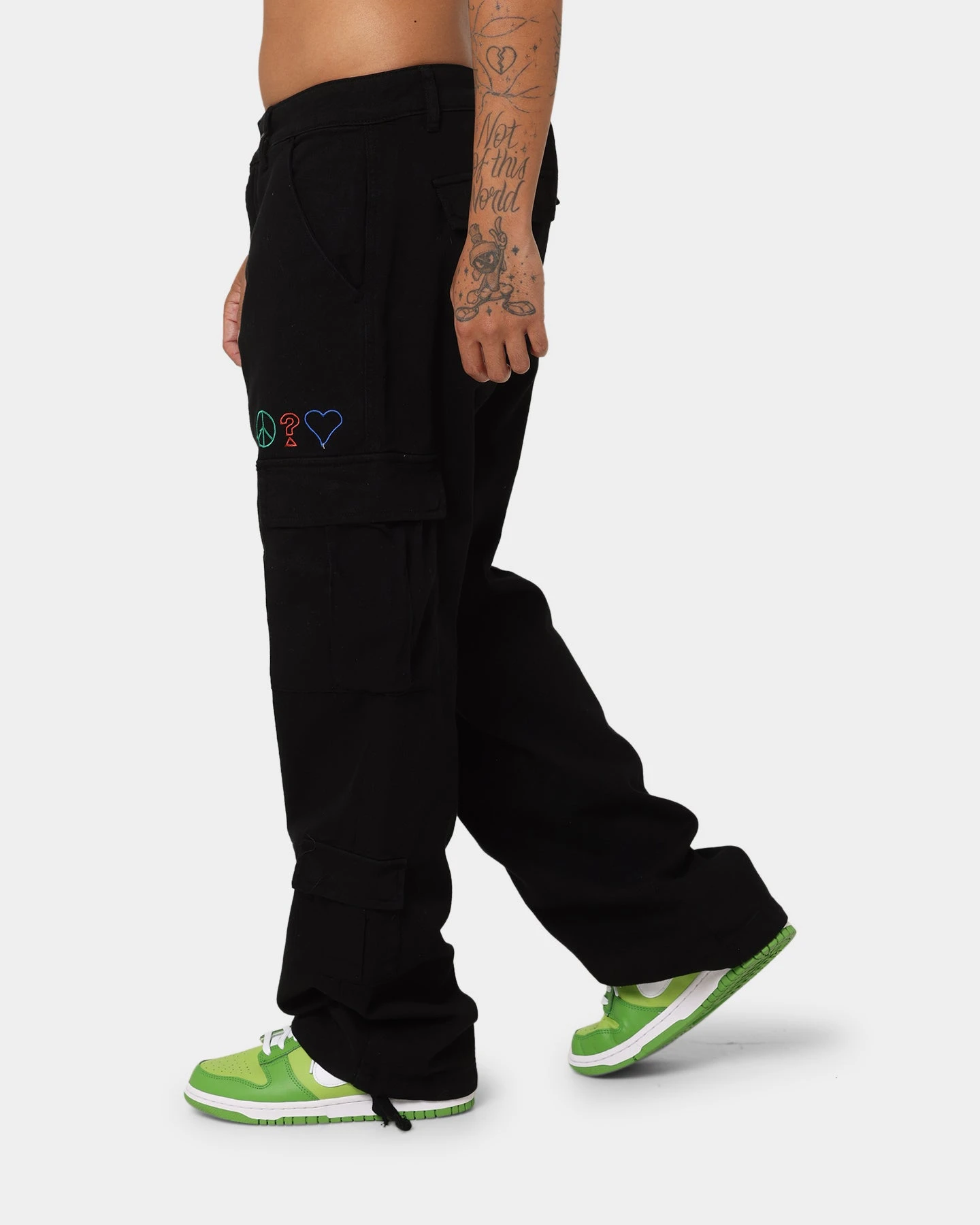 GUESS Originals X J Balvin Cargo Pants Jet Black A996 - Image 6