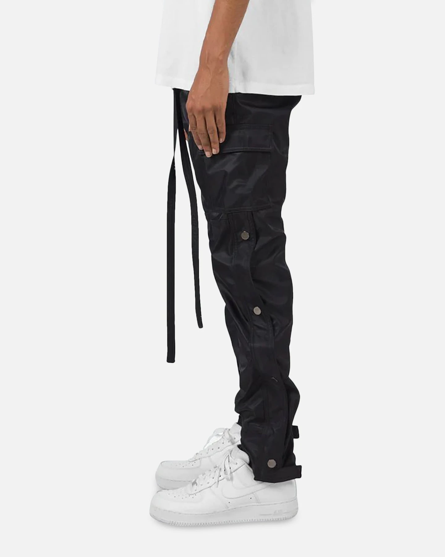 MNML Snap Zipper II Cargo Pants Black - Image 5