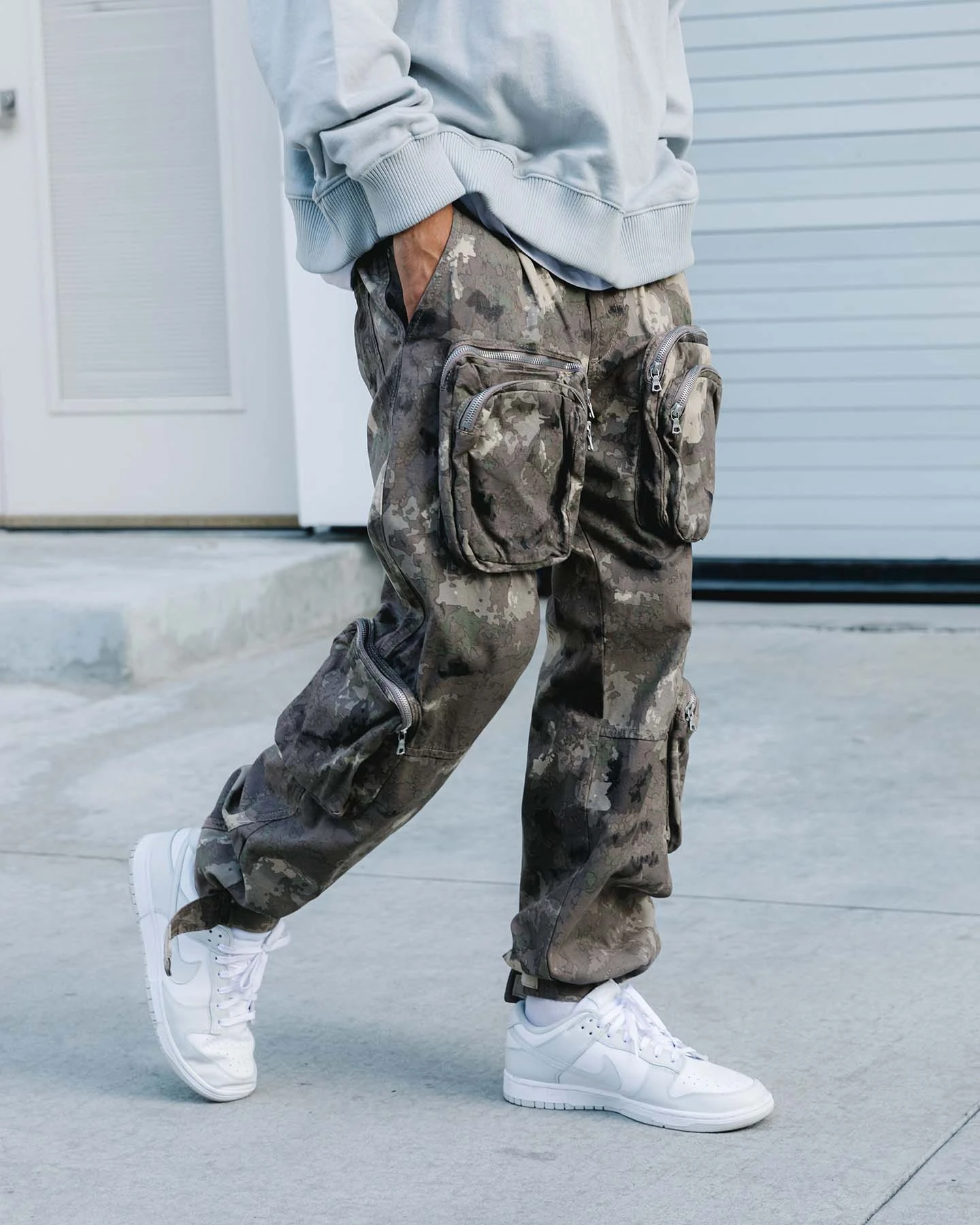 MNML Zipper Cargo Pants Camo - Image 2
