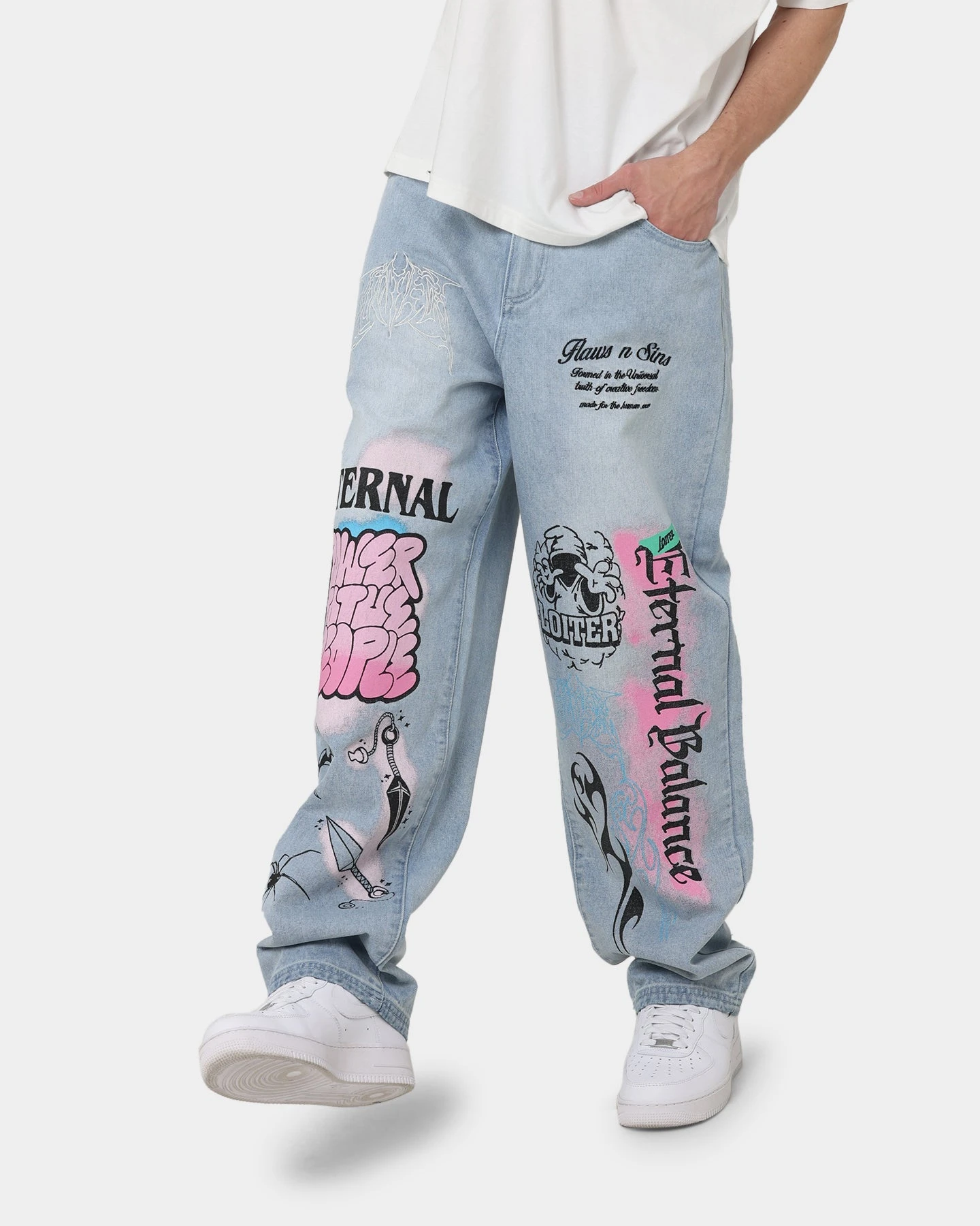 Loiter Eternal Jeans Ecru Washed Blue - Image 2