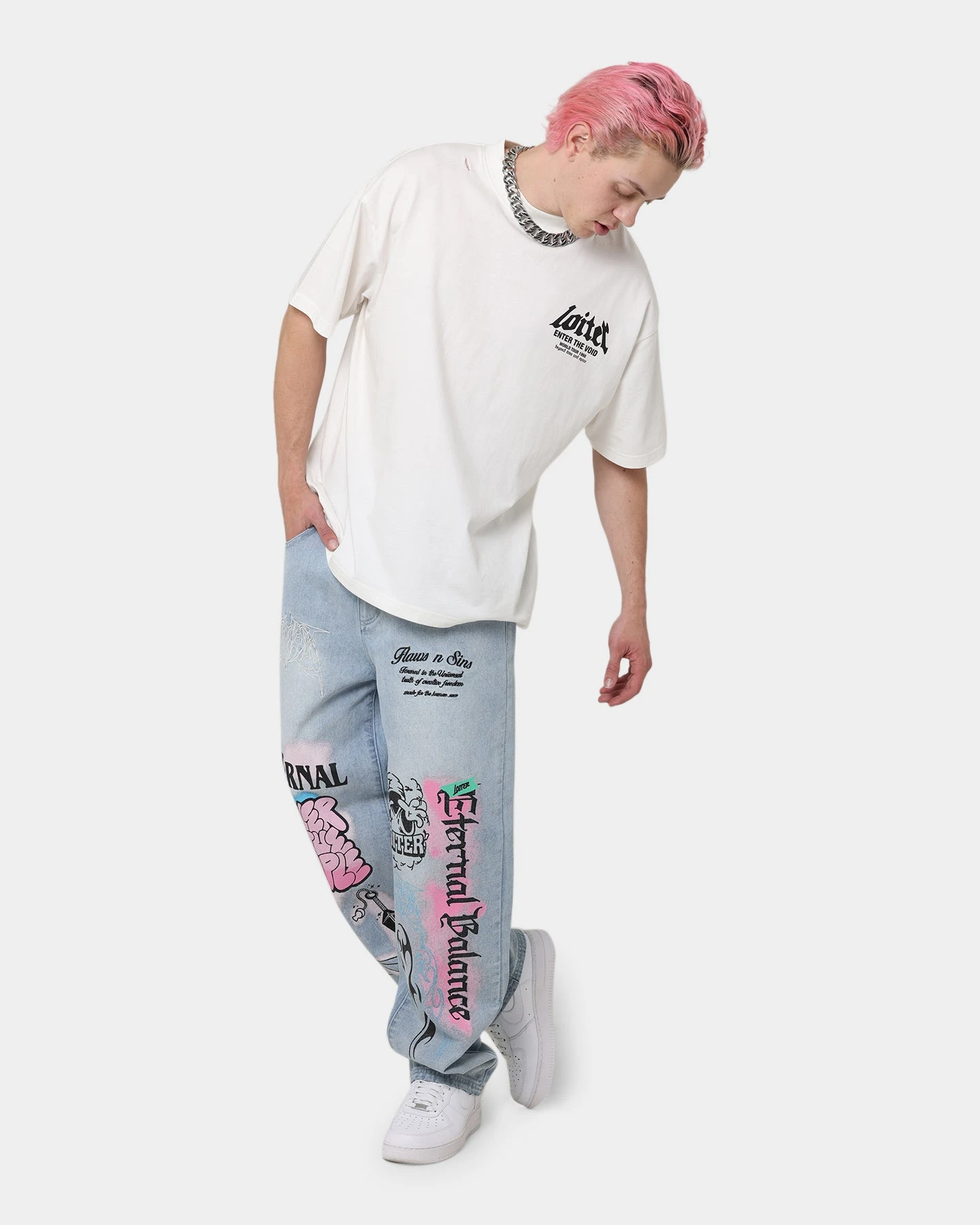 Loiter Eternal Jeans Ecru Washed Blue - Image 3