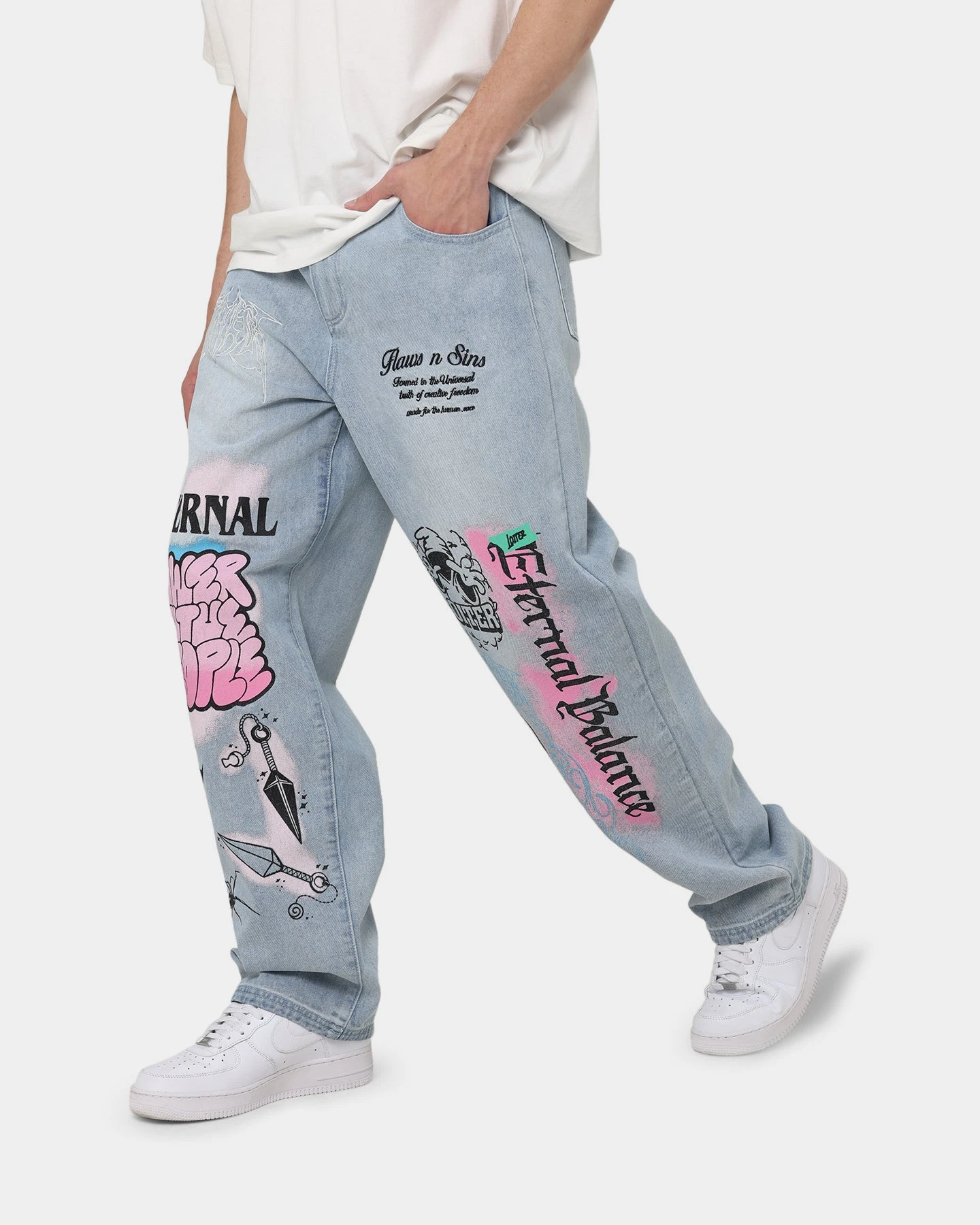 Loiter Eternal Jeans Ecru Washed Blue - Image 7