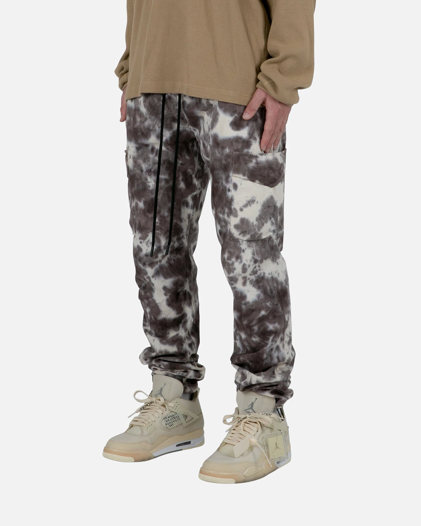 MNML Washed Acid Cargo Pants Black/Natural - Image 2