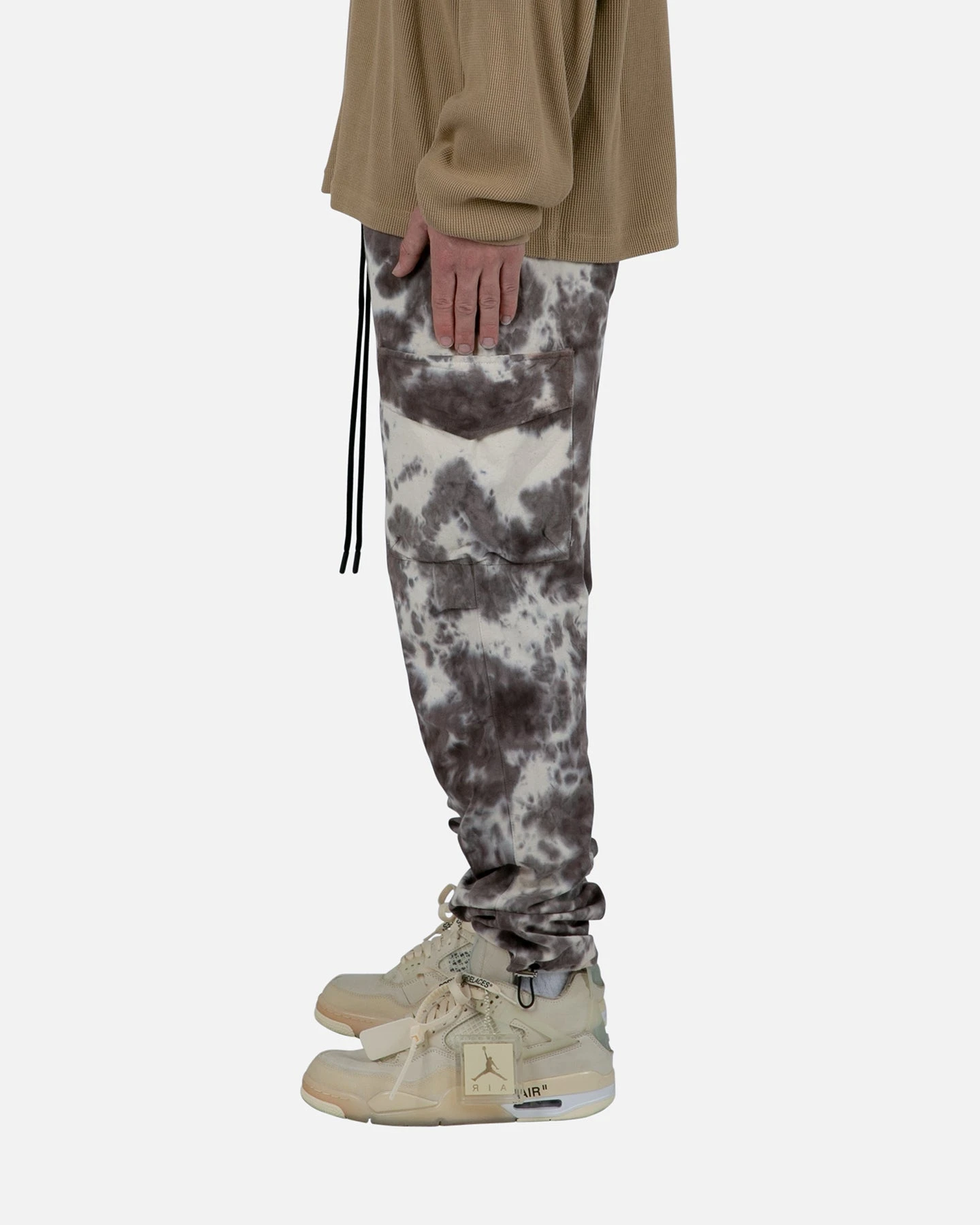 MNML Washed Acid Cargo Pants Black/Natural - Image 3