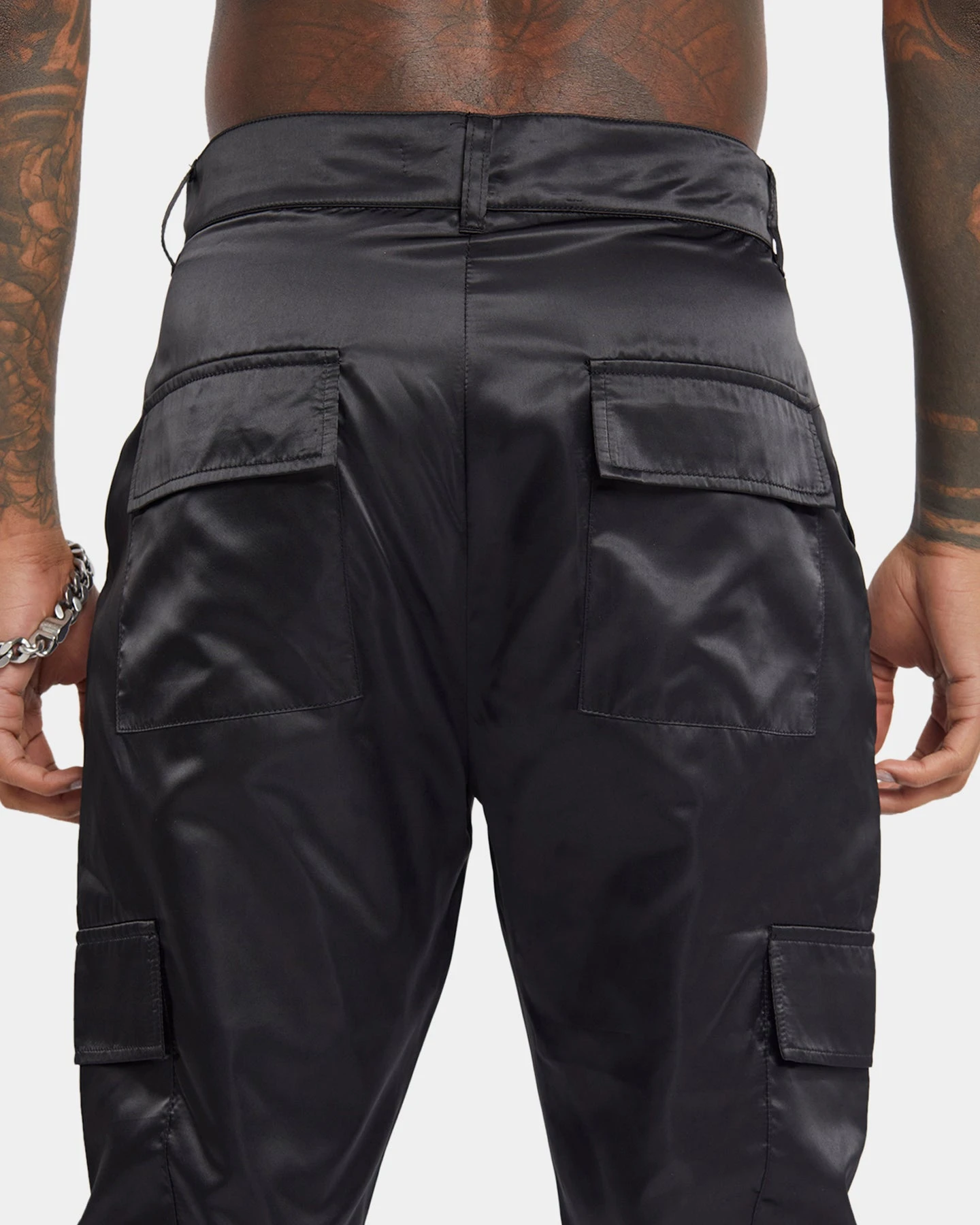 XXIII Veeti Satin Cargo Pants Black - Image 8