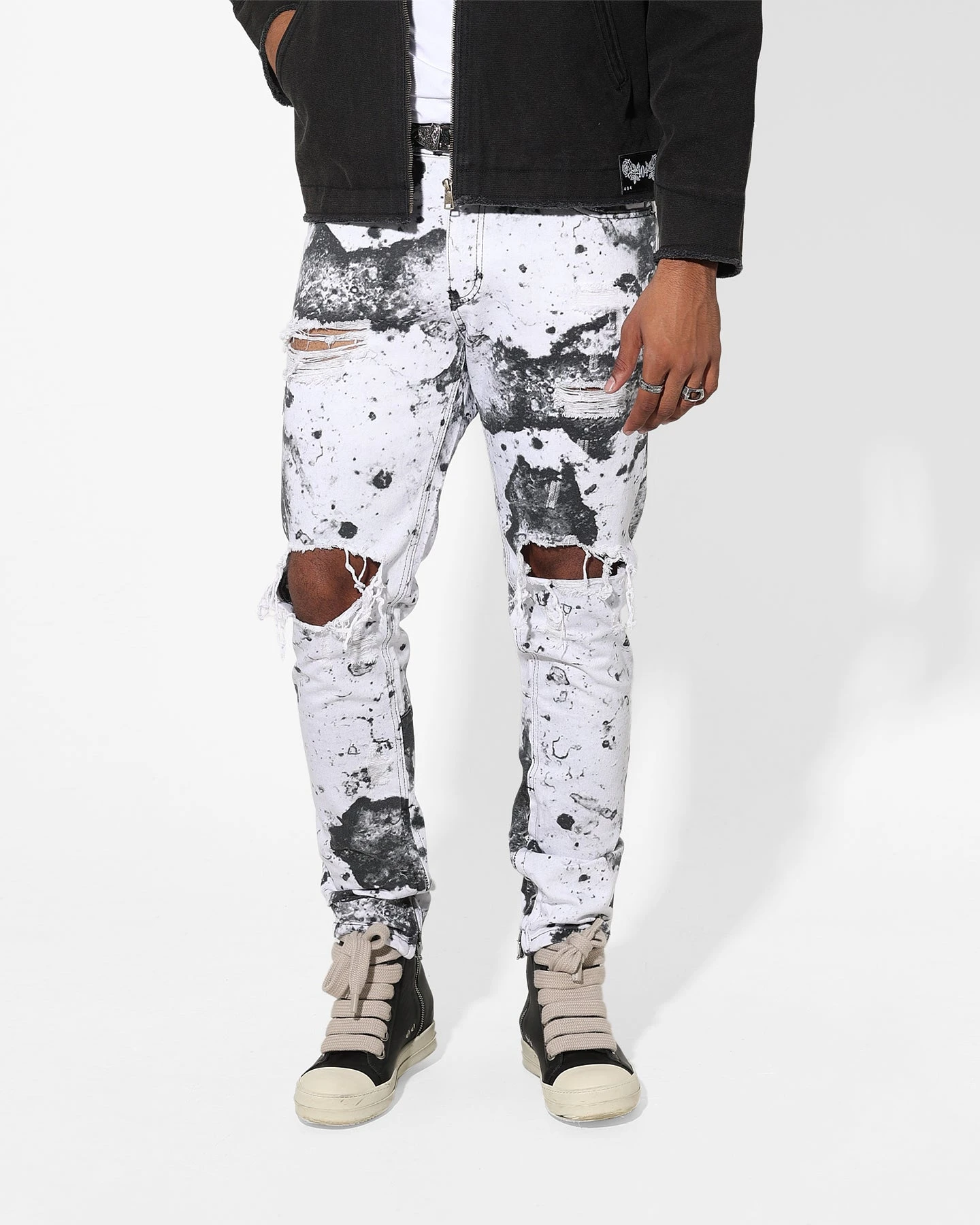 Saint Morta Acid Destroyer Jeans White/Black