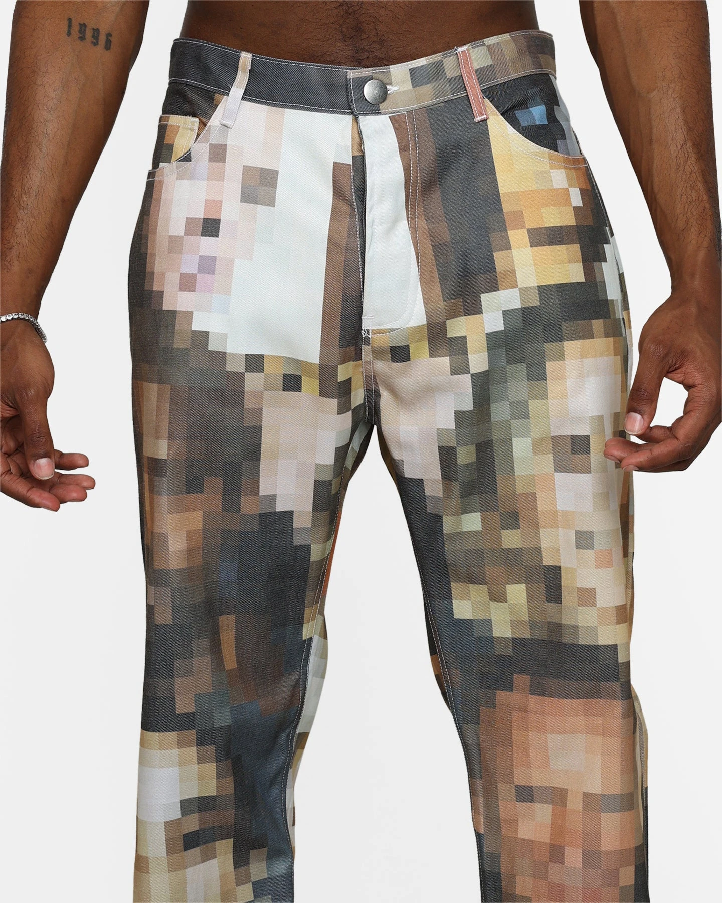 MNML V100 Pixel Denim Pants Multi - Image 6