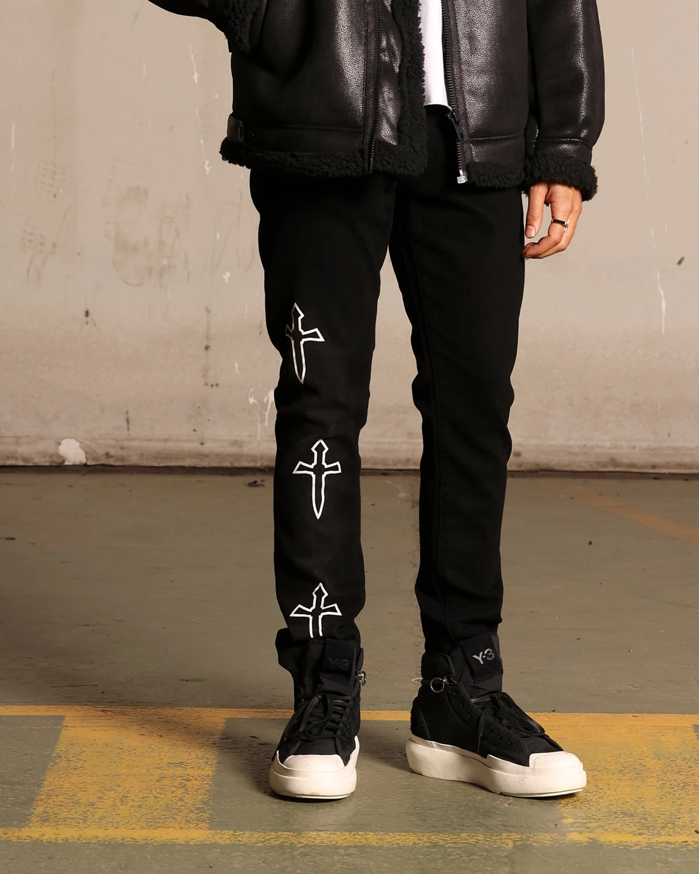 Saint Morta Daggers Skinny Jeans Black - Image 3