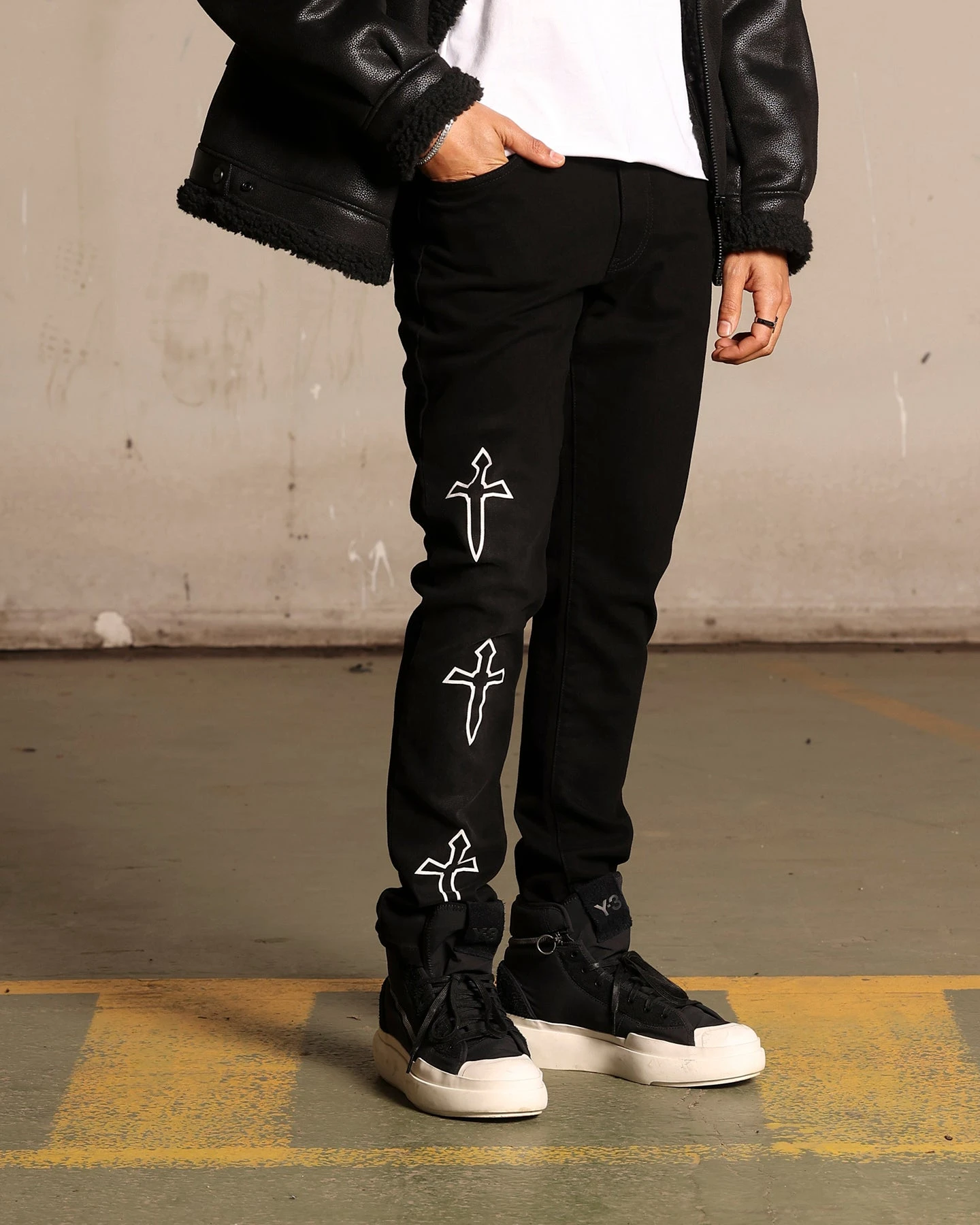 Saint Morta Daggers Skinny Jeans Black - Image 7