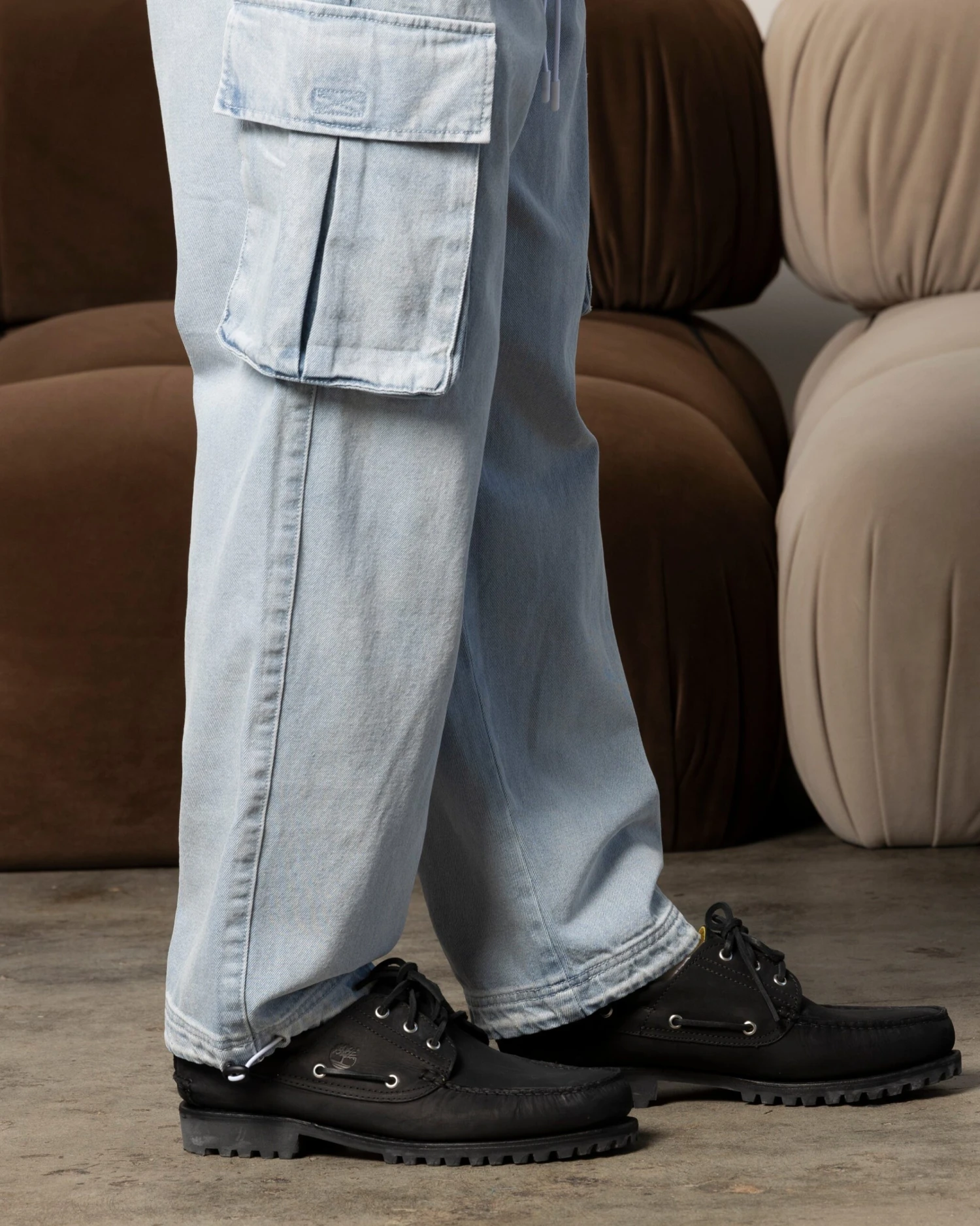 Carre Denim Superior Cargo Joggers Light Blue - Image 3