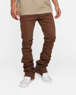 MNML X491 Convertible Skinny Denim Jeans Brown