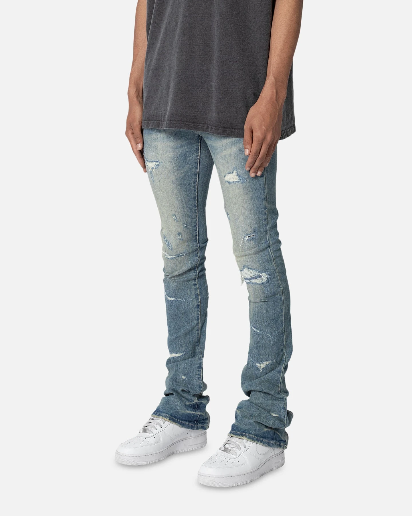 MNML X503 Convertible Skinny Denim Jeans Blue - Image 2