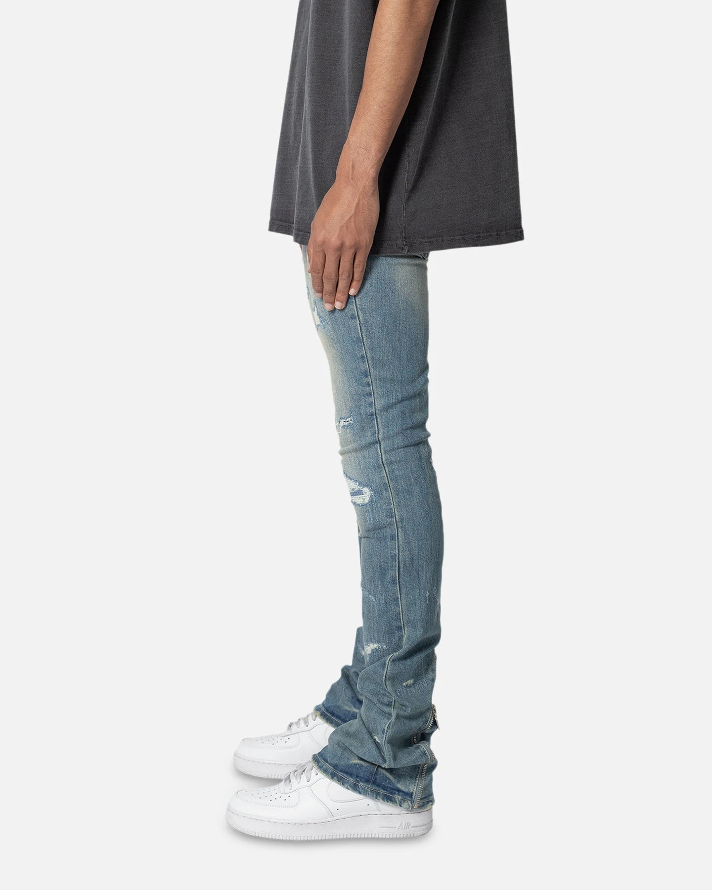 MNML X503 Convertible Skinny Denim Jeans Blue - Image 3