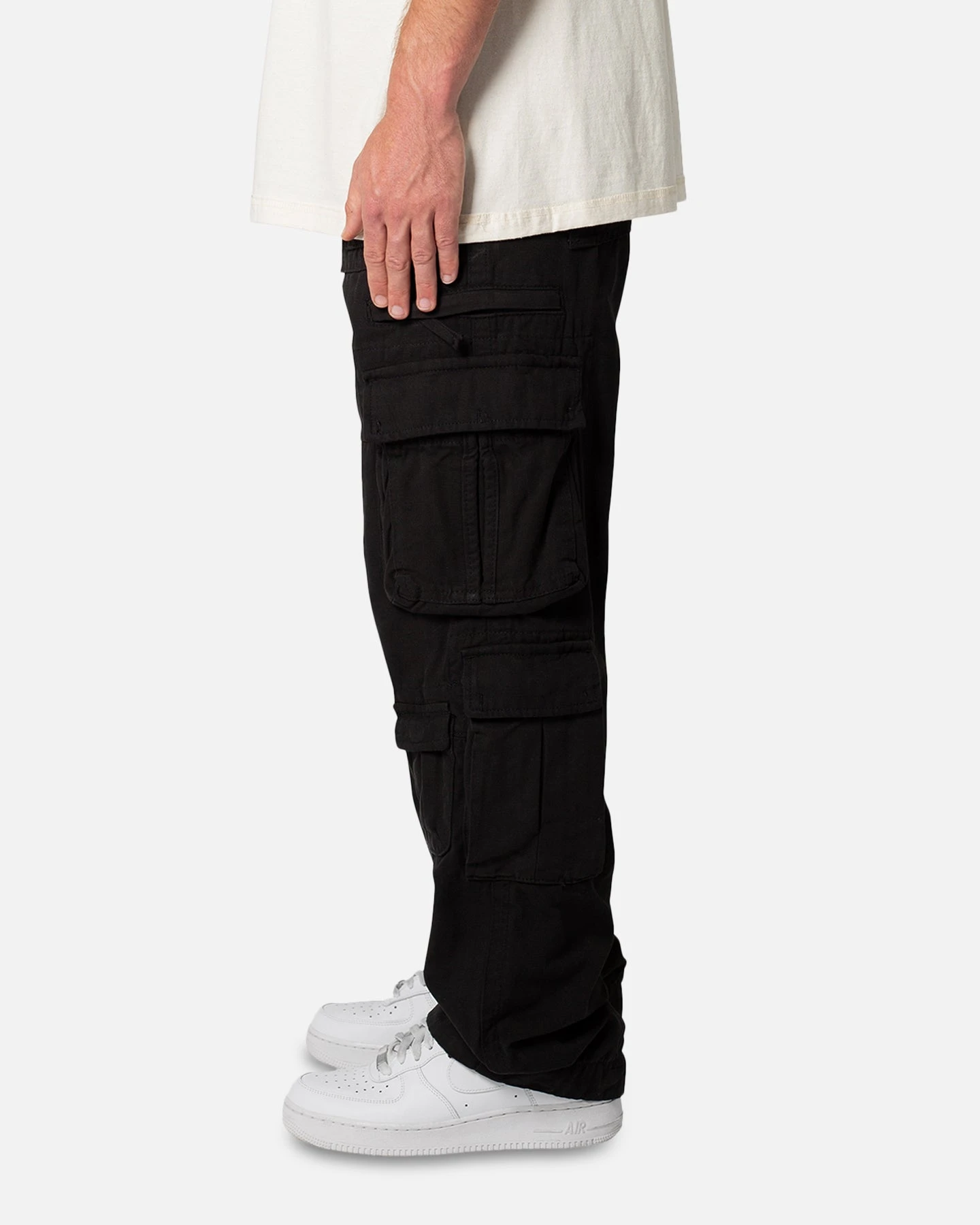 MNML Military Cargo Pants Black - Image 3
