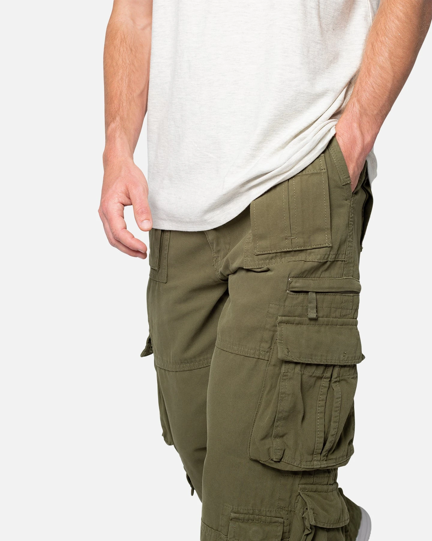 MNML Military Cargo Pants Olive - Image 5