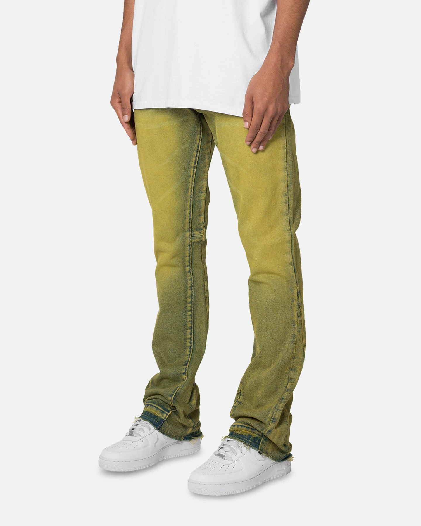 MNML B540 Flare Denim Jeans Olive - Image 2